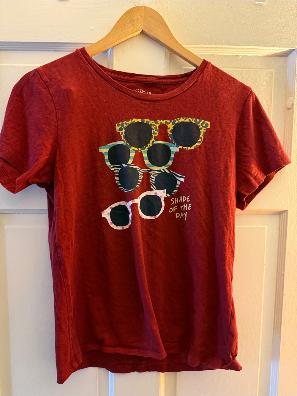 J Crew Women’s Shade of the Day Graphic Tee - Burgundy